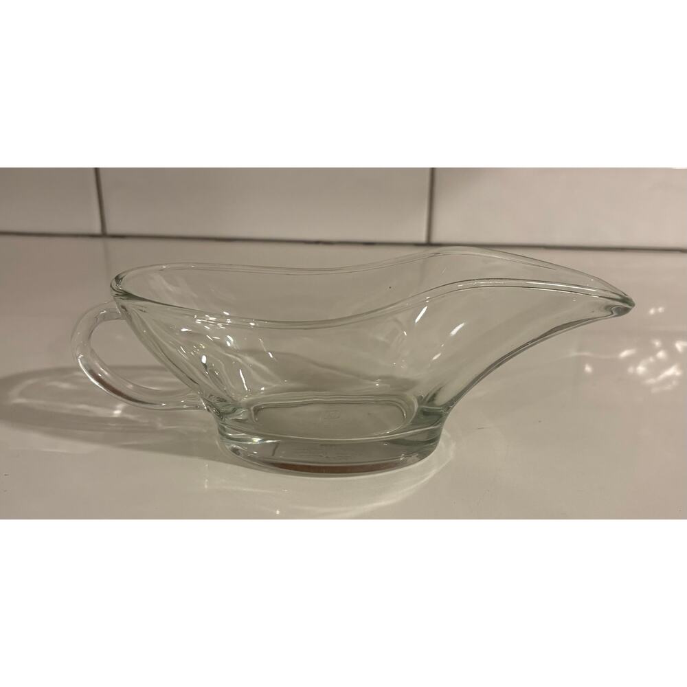 Anchor Hocking Clear Glass Gravy Boat made in the USA